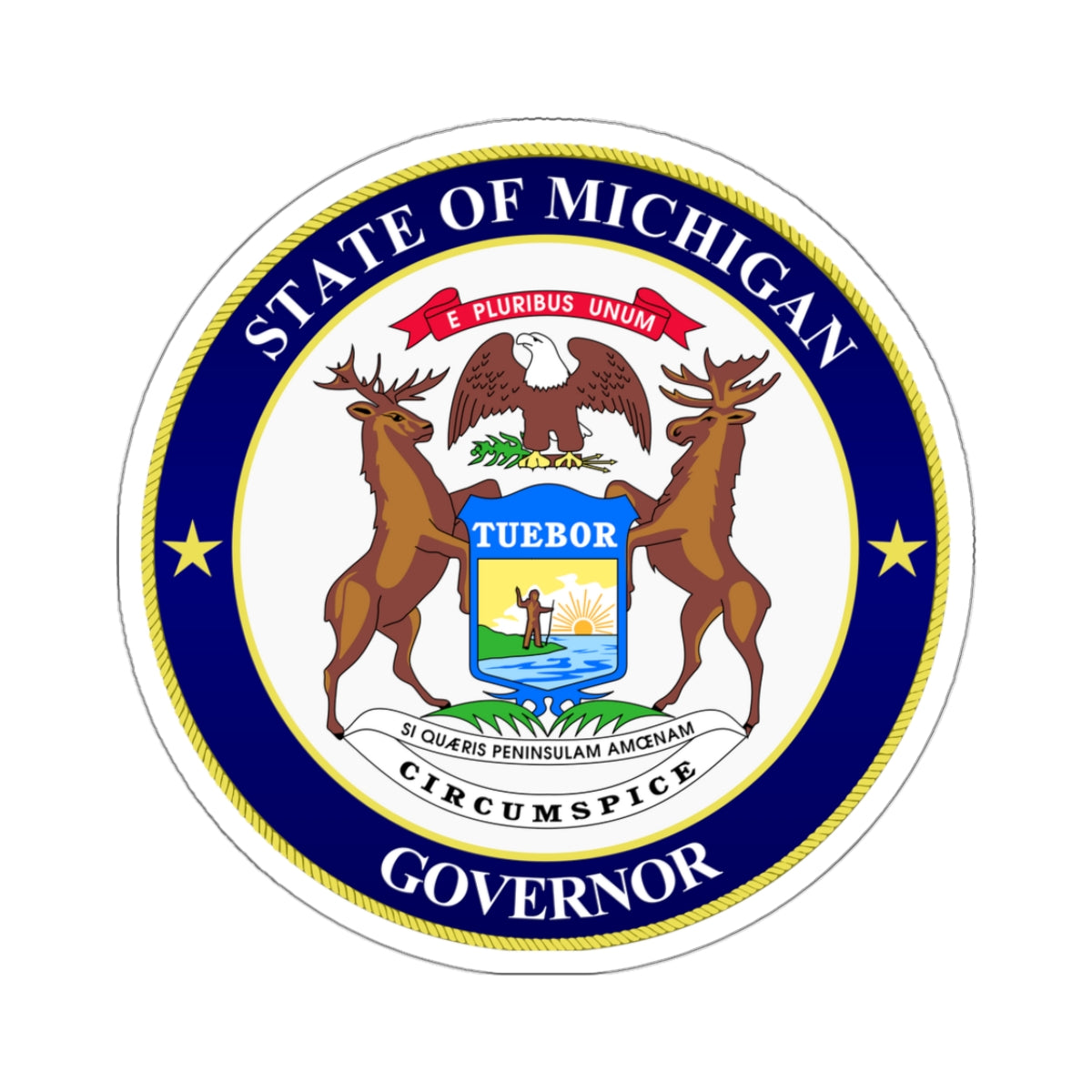 Seal of Michigan Governor - STICKER Vinyl Kiss-Cut Decal