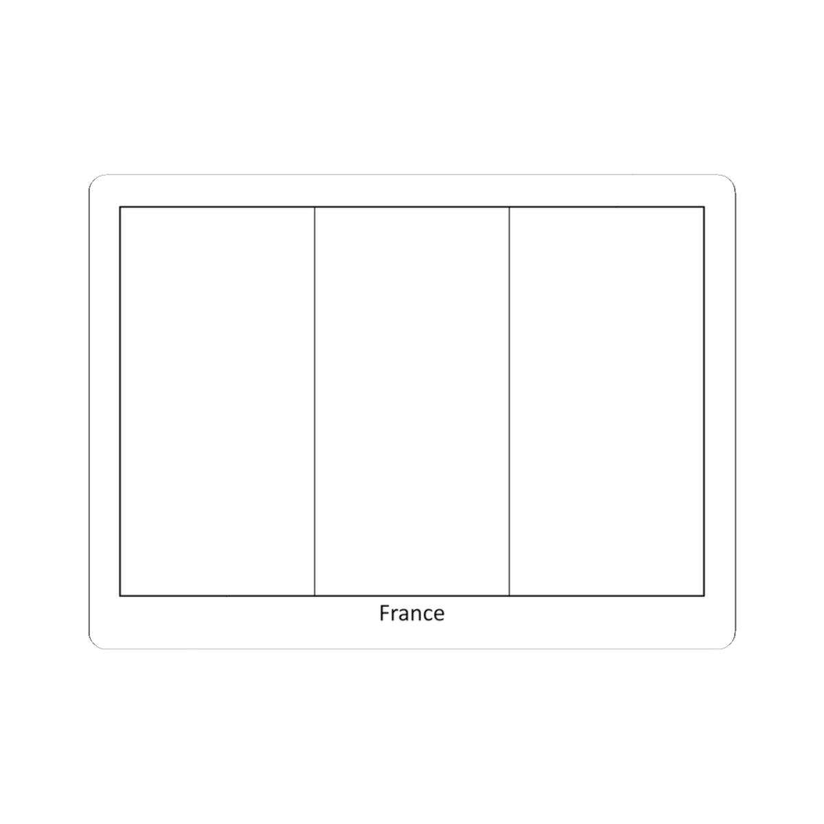 Flag of France colouring page (France) STICKER Vinyl Kiss-Cut Decal