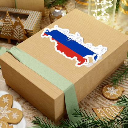 Flag-map of Russia version 2 (Russia) STICKER Vinyl Kiss-Cut Decal