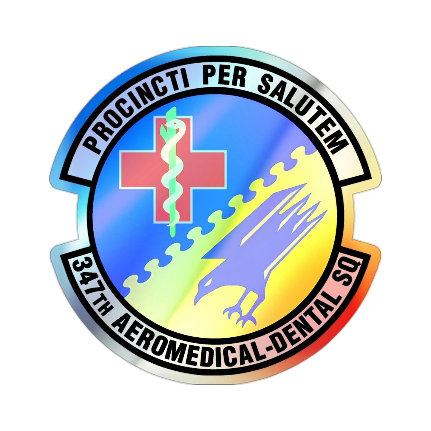 347th Aeromedical Dental Squadron (U.S. Air Force) Holographic STICKER Die-Cut Vinyl Decal-2 Inch-The Sticker Space