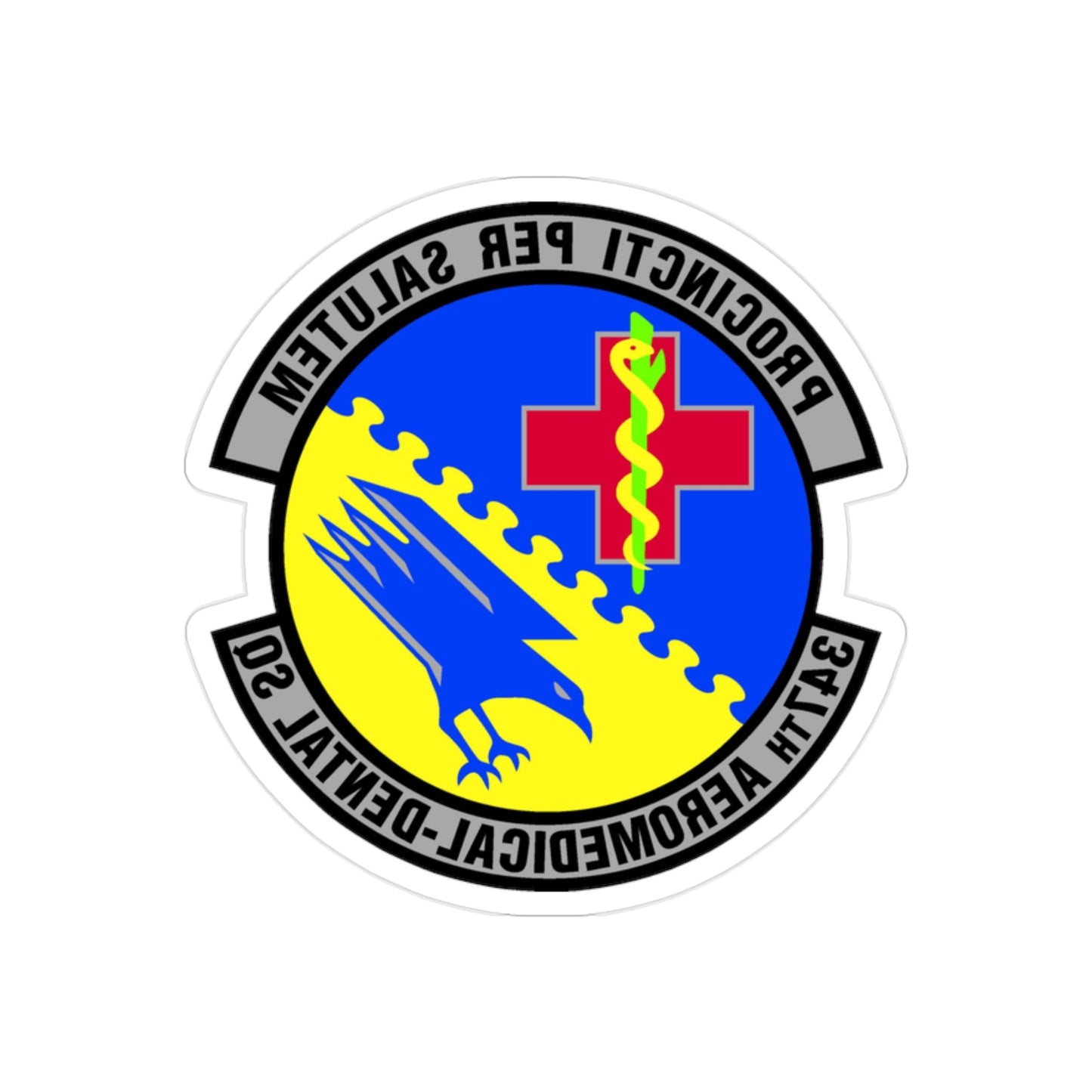 347th Aeromedical Dental Squadron (U.S. Air Force) REVERSE PRINT Transparent STICKER-2" × 2"-The Sticker Space