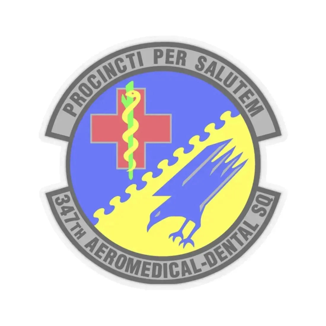 347th Aeromedical Dental Squadron (U.S. Air Force) STICKER Vinyl Kiss-Cut Decal 2 Inch Transparent - The Sticker Space