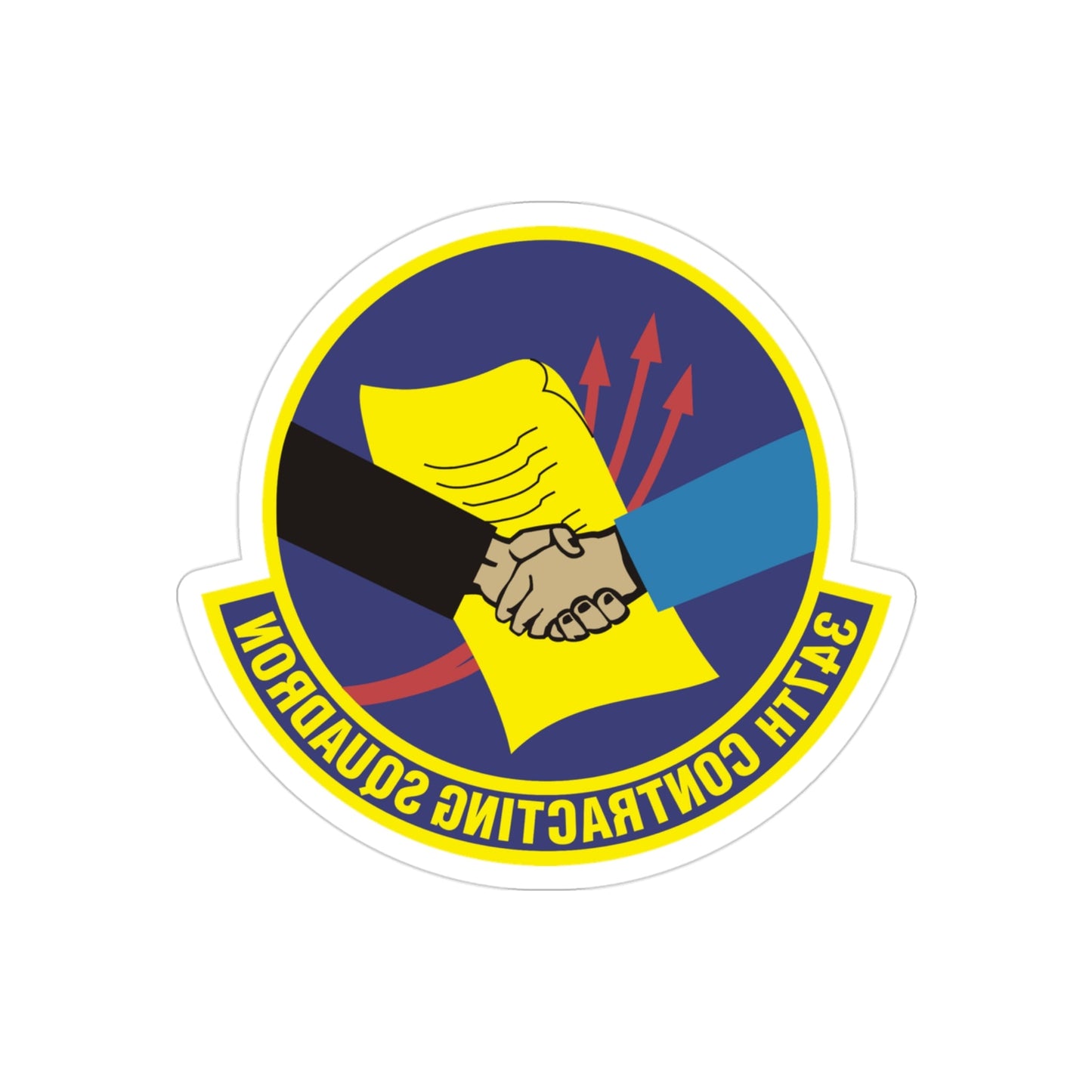 347th Contracting Squadron (U.S. Air Force) REVERSE PRINT Transparent STICKER-3" × 3"-The Sticker Space