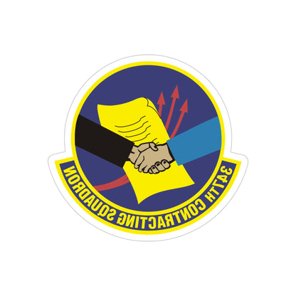 347th Contracting Squadron (U.S. Air Force) REVERSE PRINT Transparent STICKER-5" × 5"-The Sticker Space