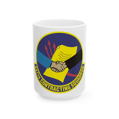 347th Contracting Squadron (U.S. Air Force) White Coffee Mug-15oz-The Sticker Space