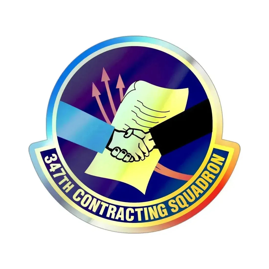 347th Contracting Squadron (U.S. Air Force) Holographic STICKER Die-Cut Vinyl Decal 3 Inch Holographic - The Sticker Space