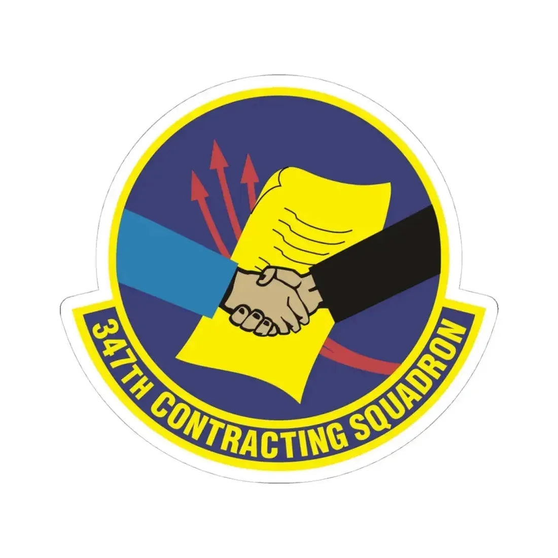 347th Contracting Squadron (U.S. Air Force) STICKER Vinyl Kiss-Cut Decal 4 Inch White - The Sticker Space