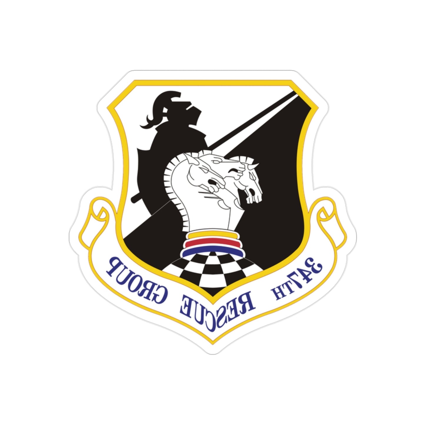 347th Rescue Group (U.S. Air Force) REVERSE PRINT Transparent STICKER-2" × 2"-The Sticker Space