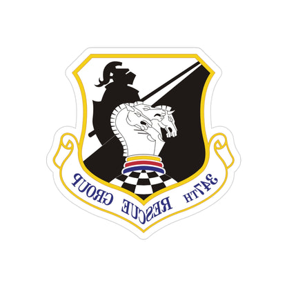 347th Rescue Group (U.S. Air Force) REVERSE PRINT Transparent STICKER-3" × 3"-The Sticker Space