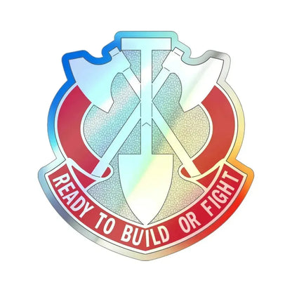 348 Engineer Group (U.S. Army) Holographic STICKER Die-Cut Vinyl Decal 4 Inch Holographic - The Sticker Space
