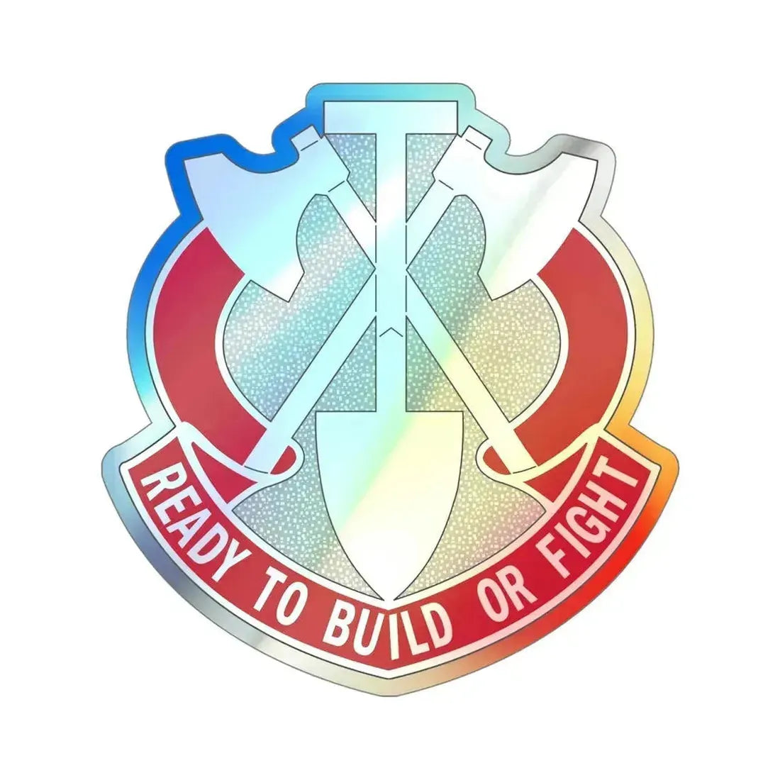 348 Engineer Group (U.S. Army) Holographic STICKER Die-Cut Vinyl Decal 5 Inch Holographic - The Sticker Space