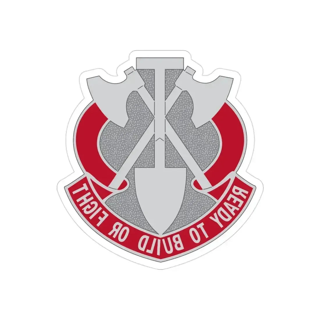 348 Engineer Group (U.S. Army) REVERSE PRINT Transparent Die-Cut STICKER 3 Inch Die-Cut Transparent - The Sticker Space