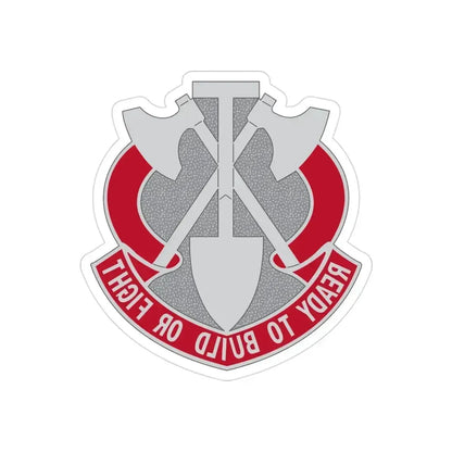 348 Engineer Group (U.S. Army) REVERSE PRINT Transparent Die-Cut STICKER 3 Inch Die-Cut Transparent - The Sticker Space