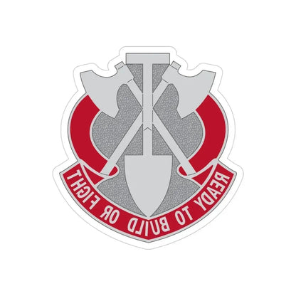 348 Engineer Group (U.S. Army) REVERSE PRINT Transparent Die-Cut STICKER 4 Inch Die-Cut Transparent - The Sticker Space