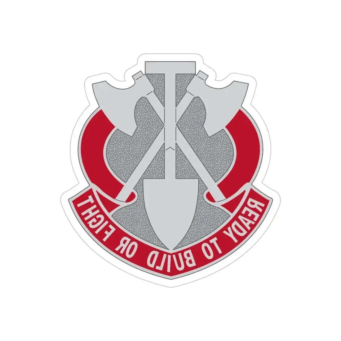 348 Engineer Group (U.S. Army) REVERSE PRINT Transparent Die-Cut STICKER 5 Inch Die-Cut Transparent - The Sticker Space