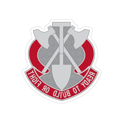 348 Engineer Group (U.S. Army) REVERSE PRINT Transparent Die-Cut STICKER 5 Inch Die-Cut Transparent - The Sticker Space