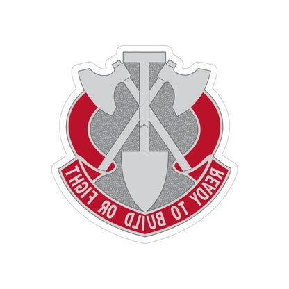 348 Engineer Group (U.S. Army) REVERSE PRINT Transparent Die-Cut STICKER 6 Inch Die-Cut Transparent - The Sticker Space