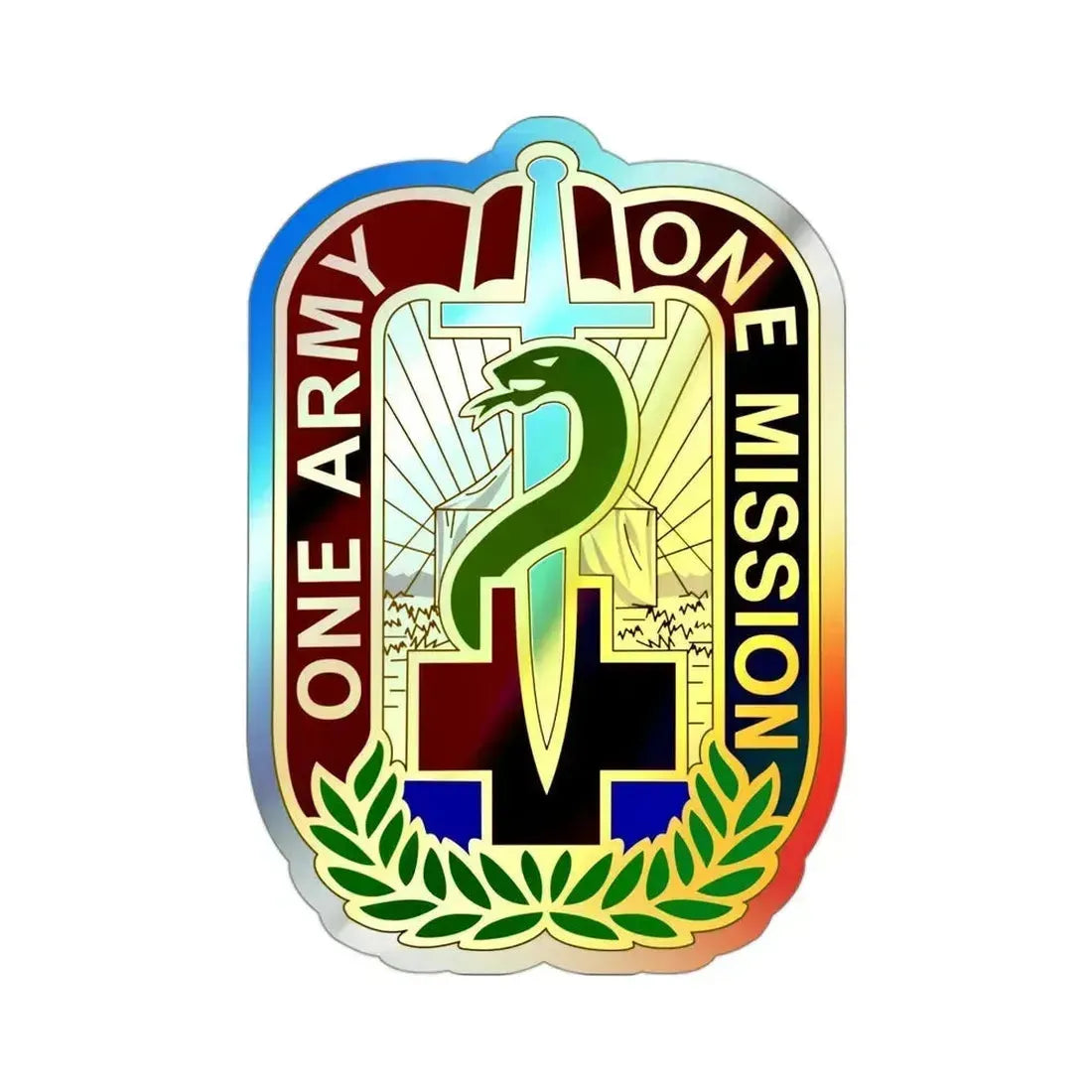 348 Field Hospital (U.S. Army) Holographic STICKER Die-Cut Vinyl Decal 3 Inch Holographic - The Sticker Space