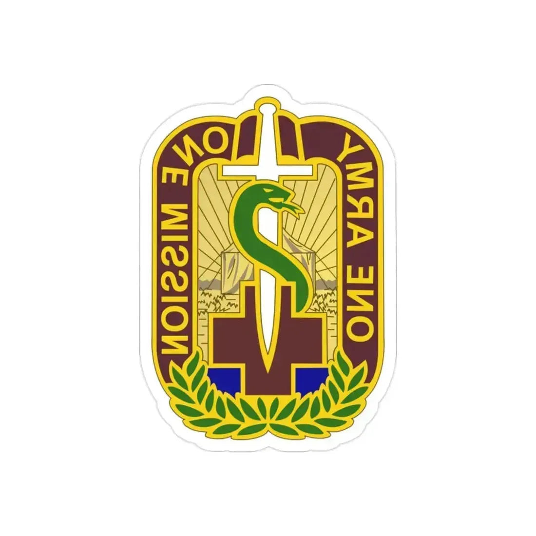 348 Field Hospital (U.S. Army) REVERSE PRINT Transparent Die-Cut STICKER 2 Inch Die-Cut Transparent - The Sticker Space