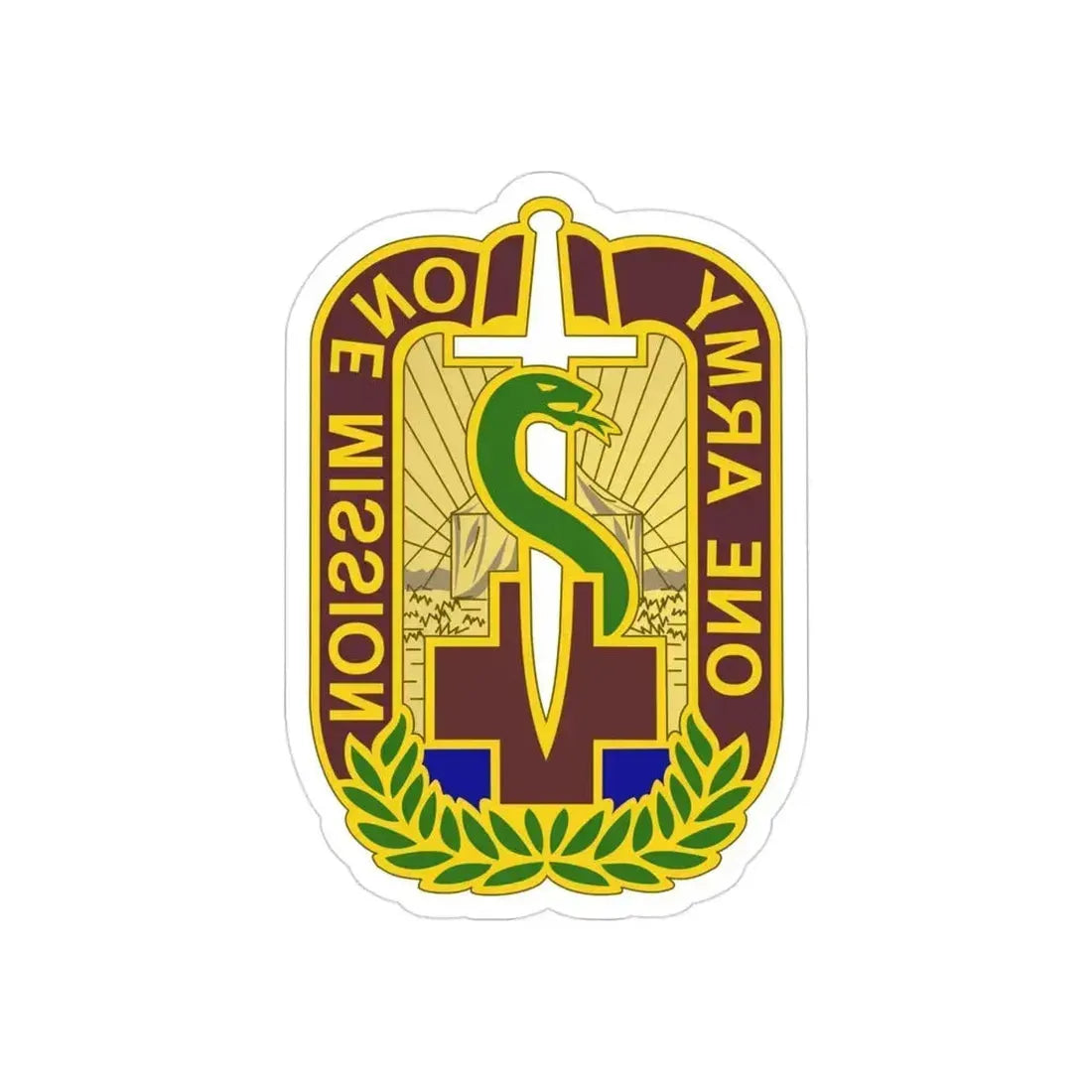 348 Field Hospital (U.S. Army) REVERSE PRINT Transparent Die-Cut STICKER 3 Inch Die-Cut Transparent - The Sticker Space