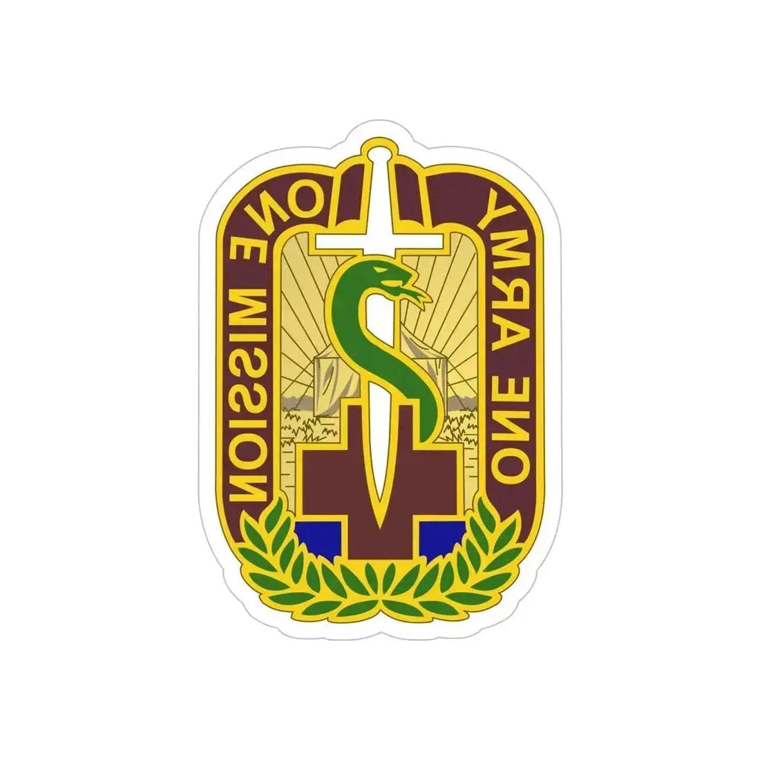 348 Field Hospital (U.S. Army) REVERSE PRINT Transparent Die-Cut STICKER 6 Inch Die-Cut Transparent - The Sticker Space