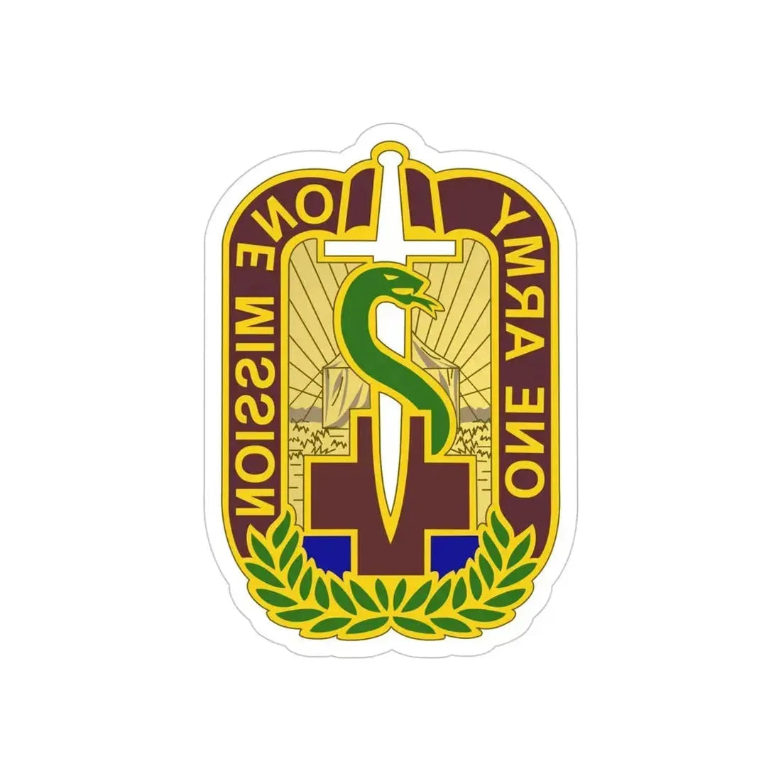 348 Field Hospital (U.S. Army) REVERSE PRINT Transparent Die-Cut STICKER - The Sticker Space