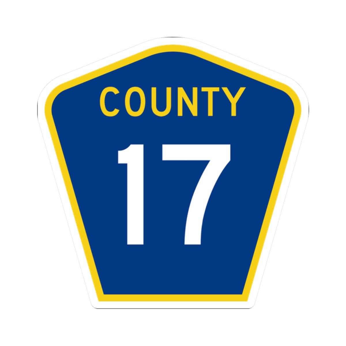County 17 MN (Minnesota) (Road Sign) STICKER Vinyl Kiss-Cut Decal