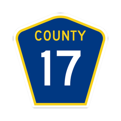 County 17 MN (Minnesota) (Road Sign) STICKER Vinyl Kiss-Cut Decal