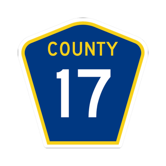 County 17 MN (Minnesota) (Road Sign) STICKER Vinyl Kiss-Cut Decal