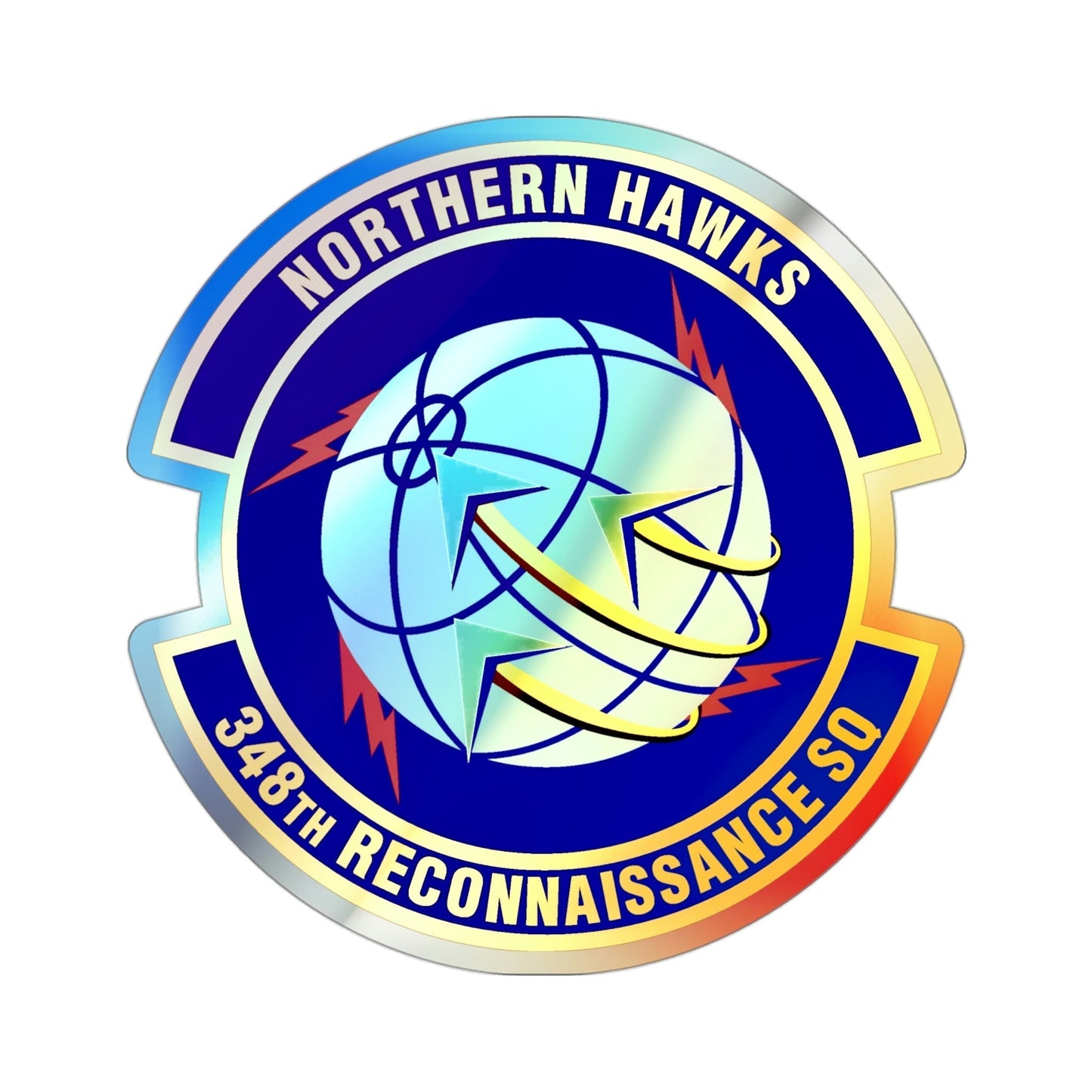 348th Reconnaissance Squadron (U.S. Air Force) Holographic STICKER Die-Cut Vinyl Decal-3 Inch-The Sticker Space