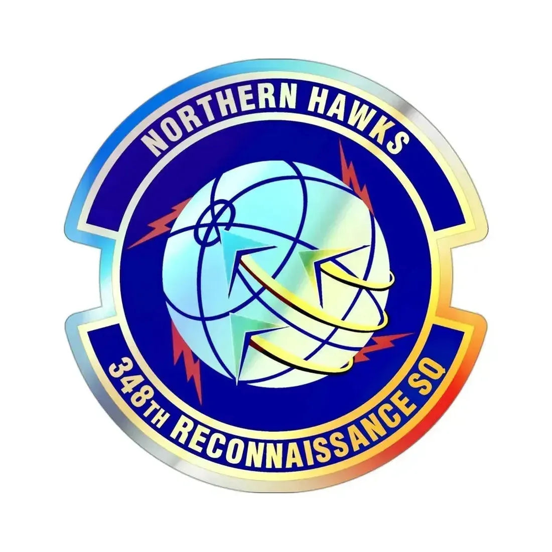 348th Reconnaissance Squadron (U.S. Air Force) Holographic STICKER Die-Cut Vinyl Decal 3 Inch Holographic - The Sticker Space