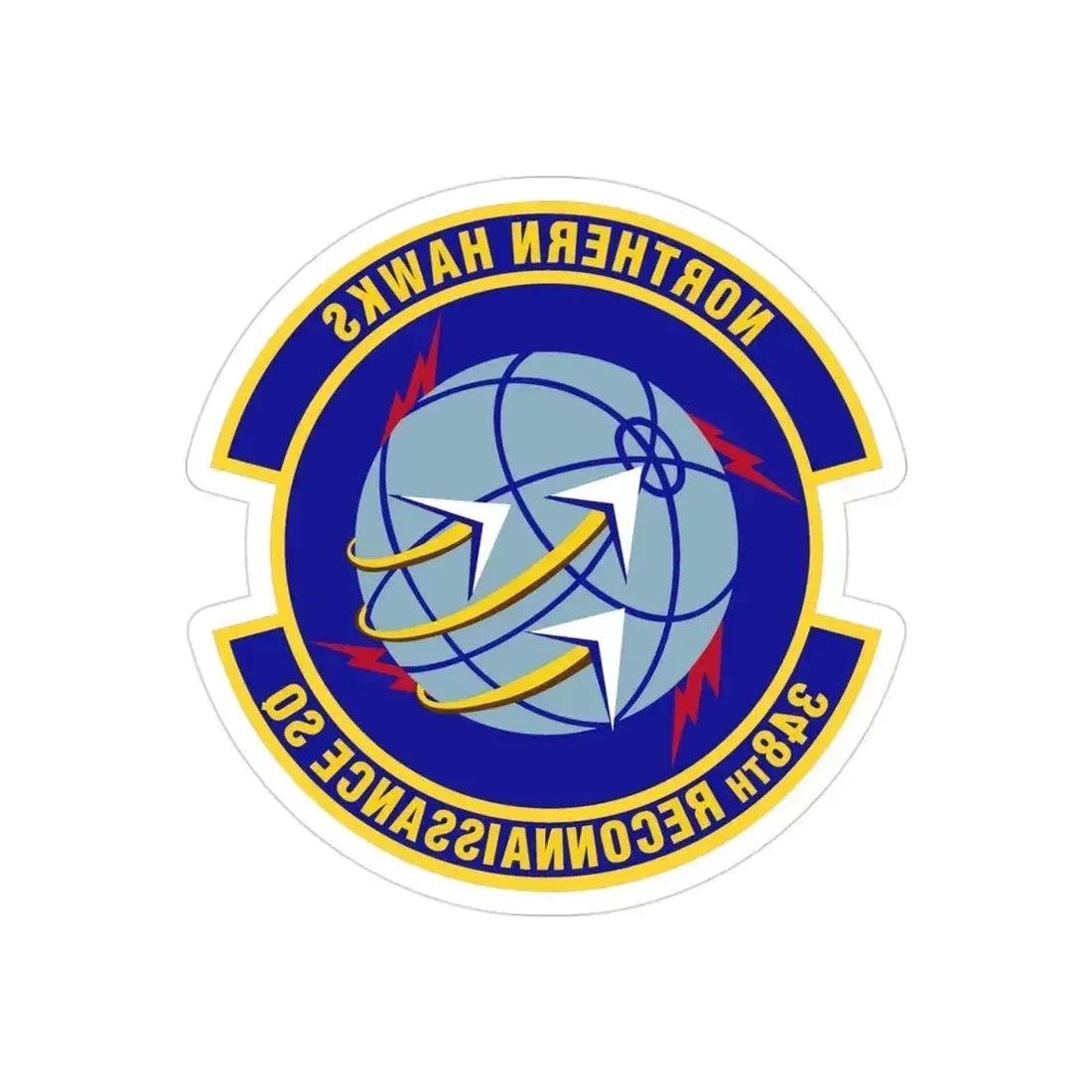348th Reconnaissance Squadron (U.S. Air Force) REVERSE PRINT Transparent Die-Cut STICKER 3 Inch Die-Cut Transparent - The Sticker Space