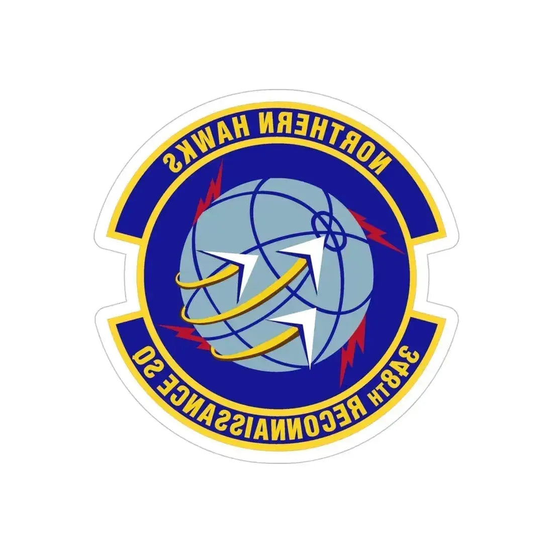 348th Reconnaissance Squadron (U.S. Air Force) REVERSE PRINT Transparent Die-Cut STICKER 5 Inch Die-Cut Transparent - The Sticker Space
