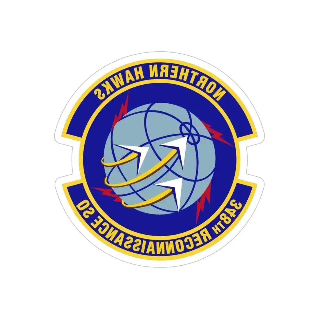 348th Reconnaissance Squadron (U.S. Air Force) REVERSE PRINT Transparent Die-Cut STICKER 6 Inch Die-Cut Transparent - The Sticker Space