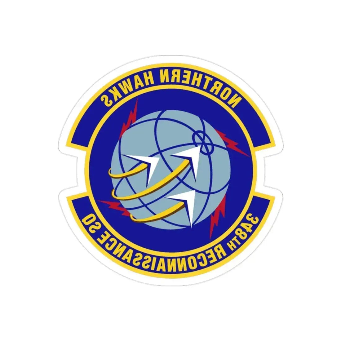 348th Reconnaissance Squadron (U.S. Air Force) REVERSE PRINT Transparent Die-Cut STICKER - The Sticker Space