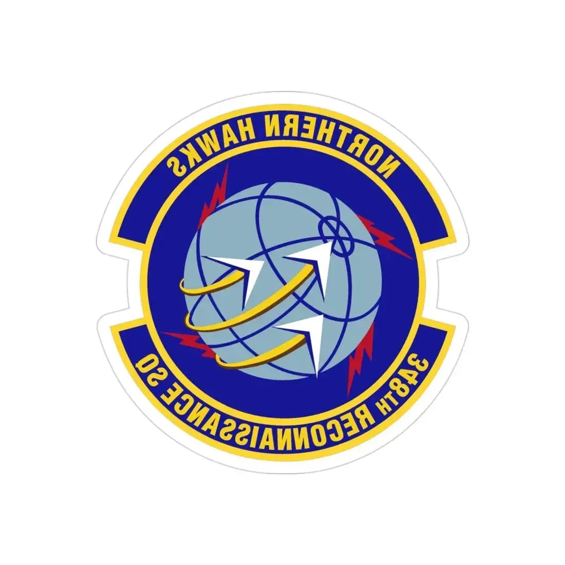 348th Reconnaissance Squadron (U.S. Air Force) REVERSE PRINT Transparent Die-Cut STICKER - The Sticker Space