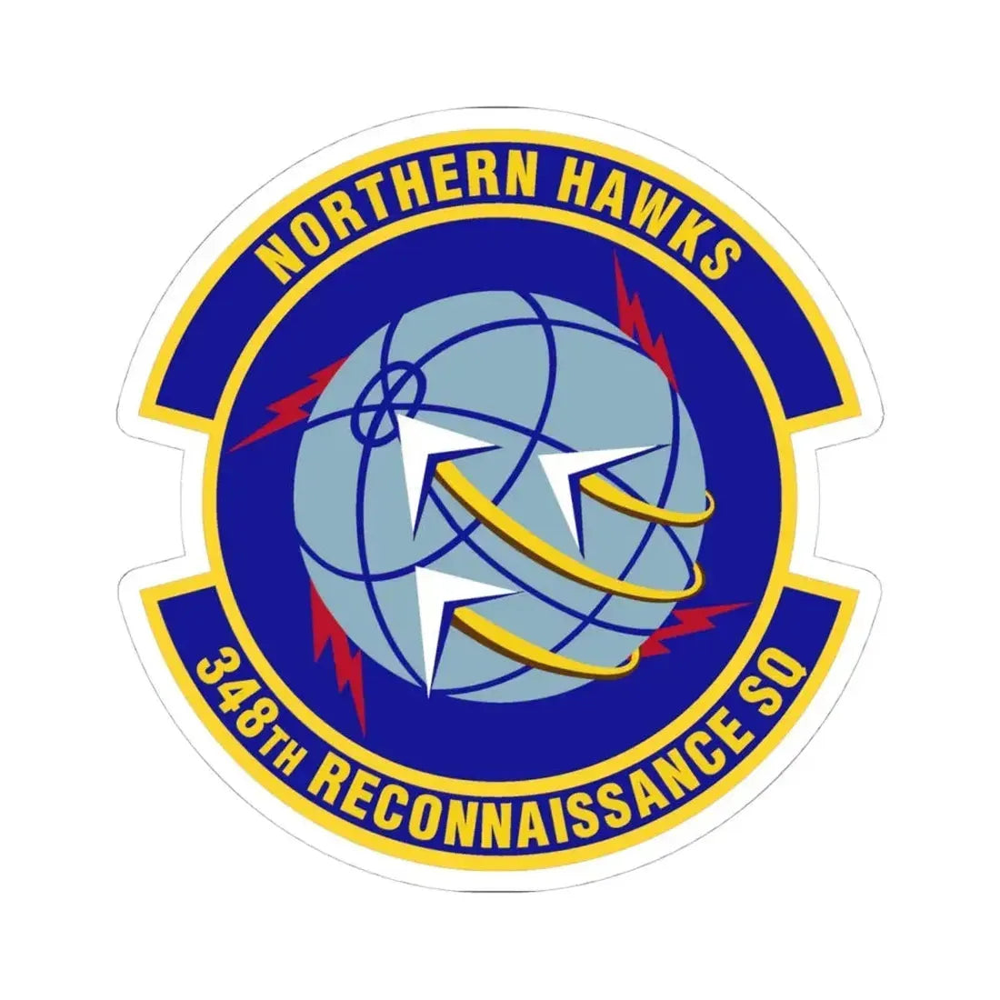 348th Reconnaissance Squadron (U.S. Air Force) STICKER Vinyl Kiss-Cut Decal 4 Inch White - The Sticker Space