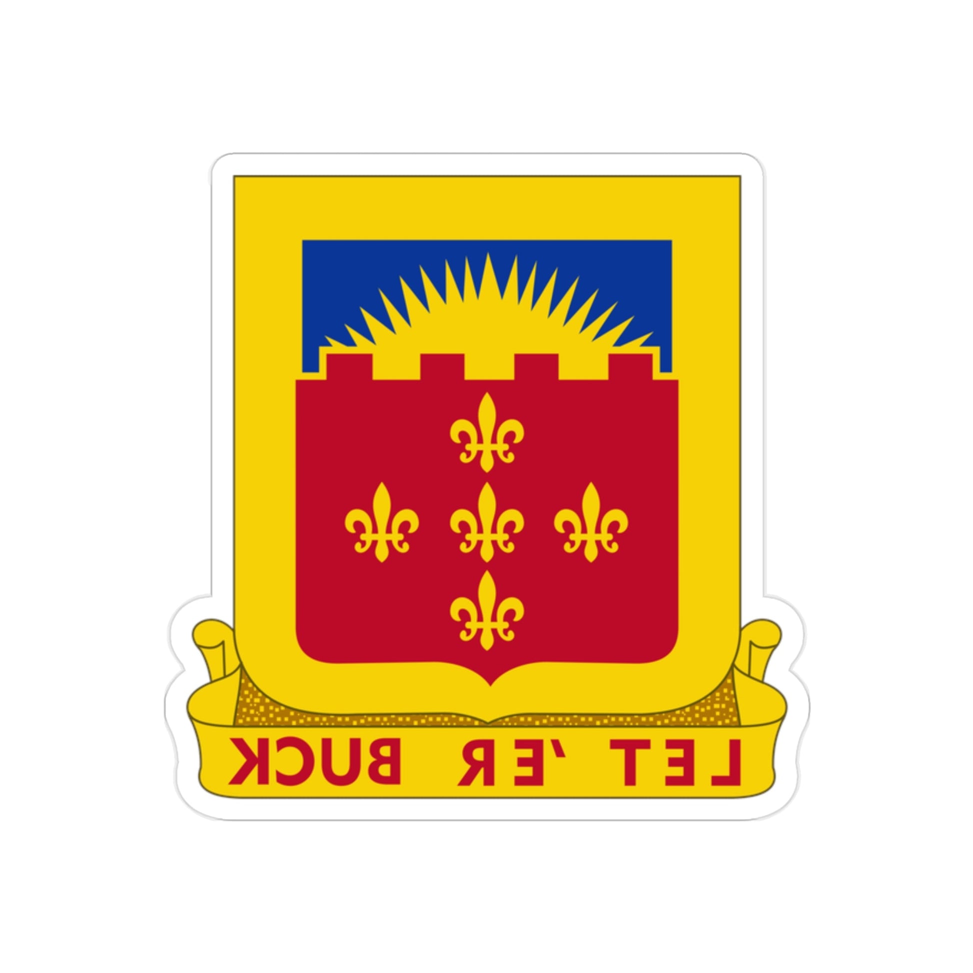 349 Armored Field Artillery Battalion (U.S. Army) REVERSE PRINT Transparent STICKER-2" × 2"-The Sticker Space