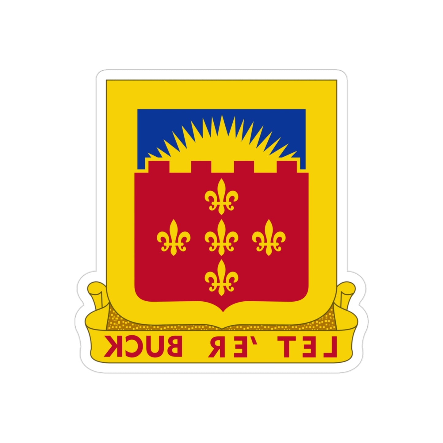 349 Armored Field Artillery Battalion (U.S. Army) REVERSE PRINT Transparent STICKER-3" × 3"-The Sticker Space