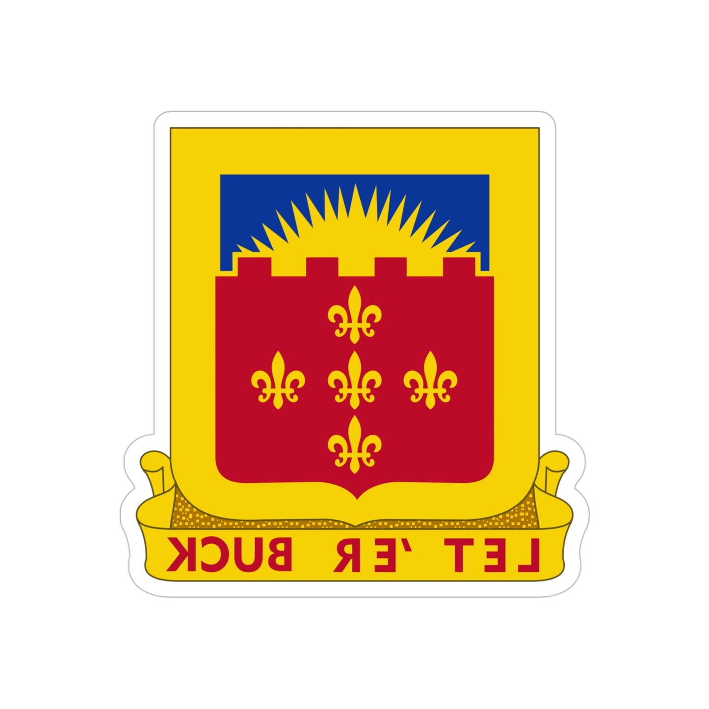 349 Armored Field Artillery Battalion (U.S. Army) REVERSE PRINT Transparent STICKER-4" × 4"-The Sticker Space