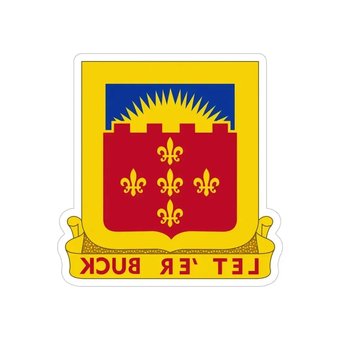349 Armored Field Artillery Battalion (U.S. Army) REVERSE PRINT Transparent Die-Cut STICKER 5 Inch Die-Cut Transparent - The Sticker Space