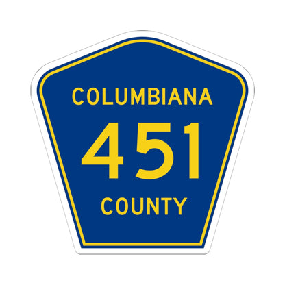 Columbiana County 451 (Ohio) (Road Sign) STICKER Vinyl Kiss-Cut Decal