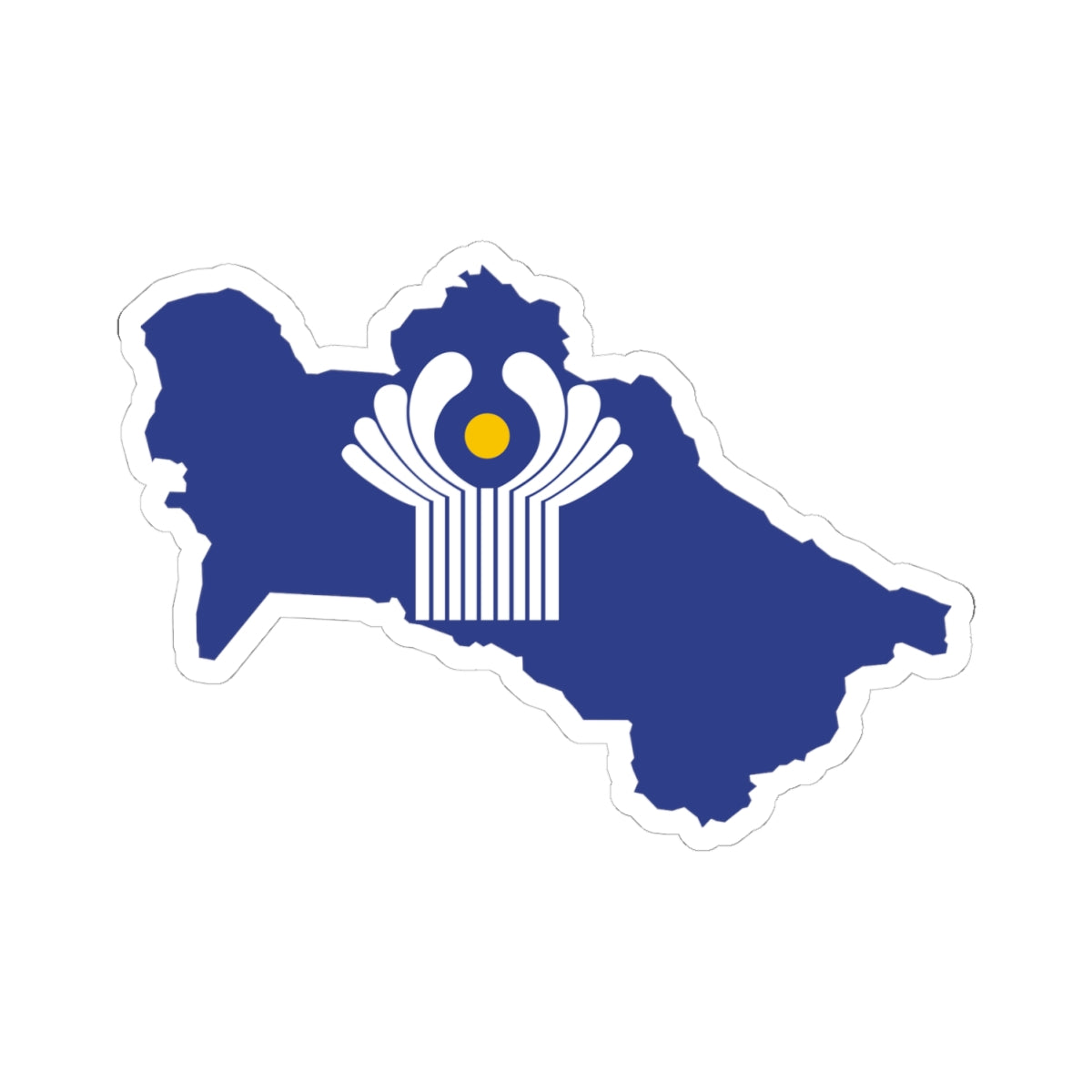 Flag-map of Turkmenistan CIS de facto (Turkmenistan) STICKER Vinyl Kiss-Cut Decal