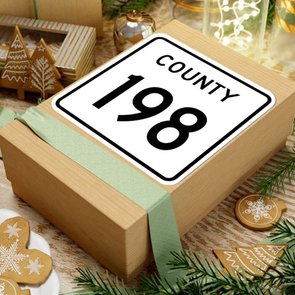 County 198 square (Minnesota) (Road Sign) STICKER Vinyl Kiss-Cut Decal