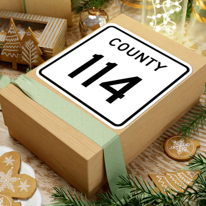 County 114 square (Minnesota) (Road Sign) STICKER Vinyl Kiss-Cut Decal