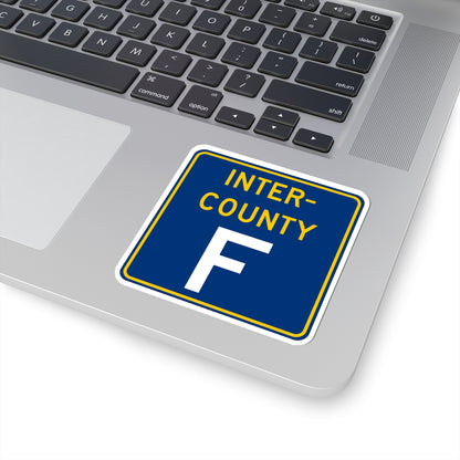 Inter County Route F MN (Minnesota) (Road Sign) STICKER Vinyl Kiss-Cut Decal