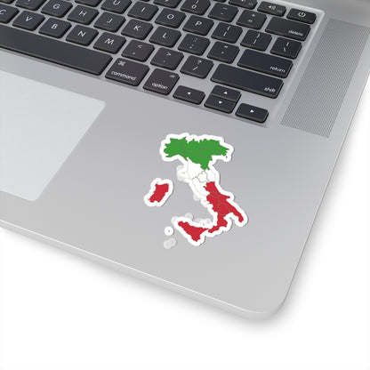 Flag map of Italy with regions (Italy) STICKER Vinyl Kiss-Cut Decal