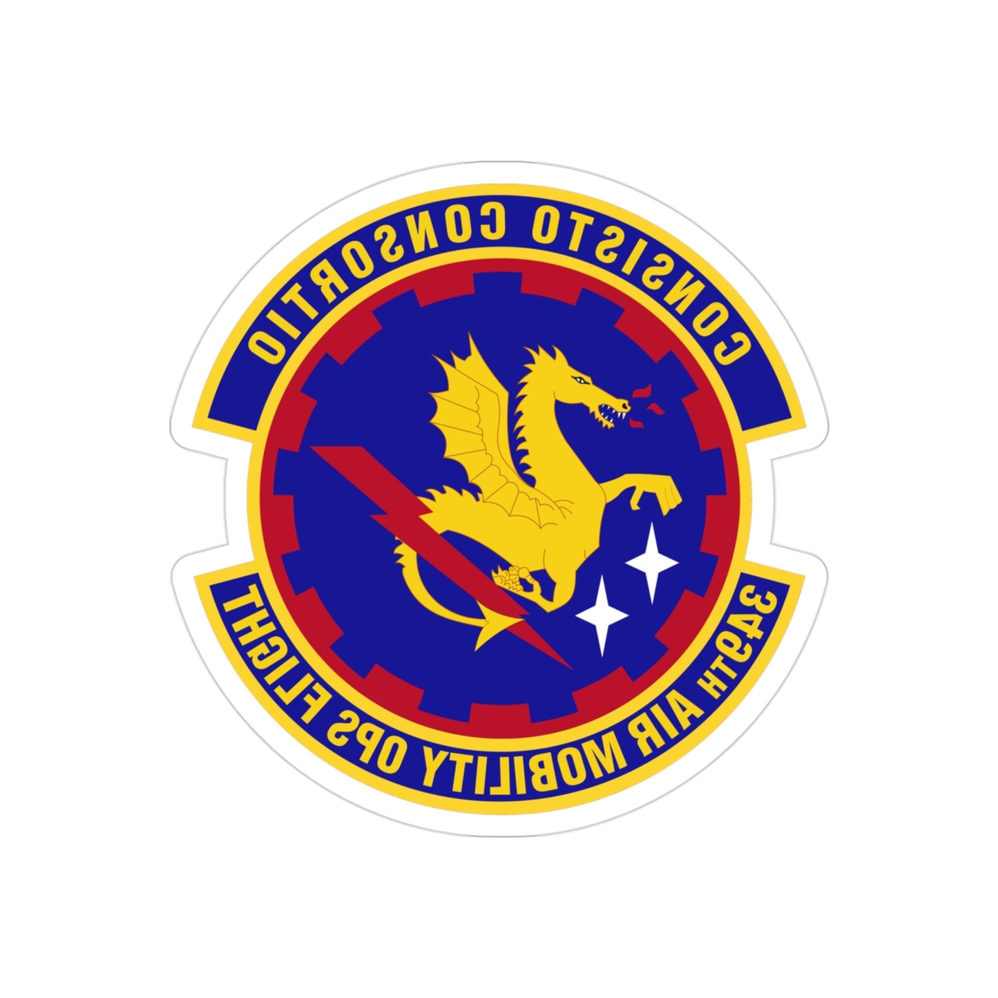 349th Air Mobility Operations Flight (U.S. Air Force) REVERSE PRINT Transparent STICKER-3" × 3"-The Sticker Space