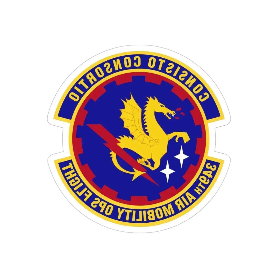 349th Air Mobility Operations Flight (U.S. Air Force) REVERSE PRINT Transparent Die-Cut STICKER 4 Inch Die-Cut Transparent - The Sticker Space