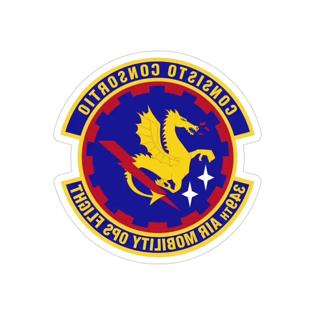 349th Air Mobility Operations Flight (U.S. Air Force) REVERSE PRINT Transparent Die-Cut STICKER 5 Inch Die-Cut Transparent - The Sticker Space